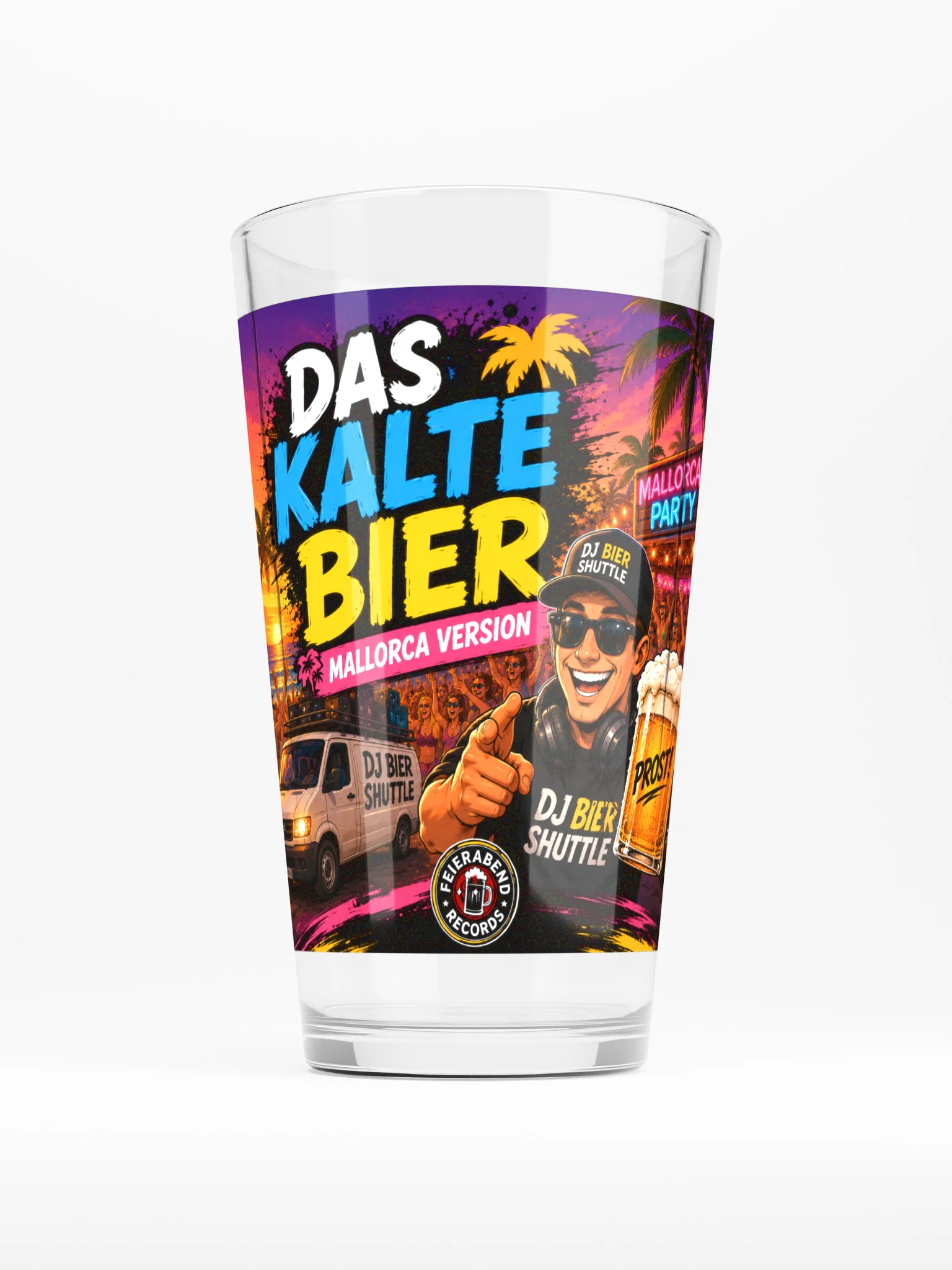 DJ Beer Shuttle Beer Glass "Das kalte Bier - Mallorca Version" product image (1)