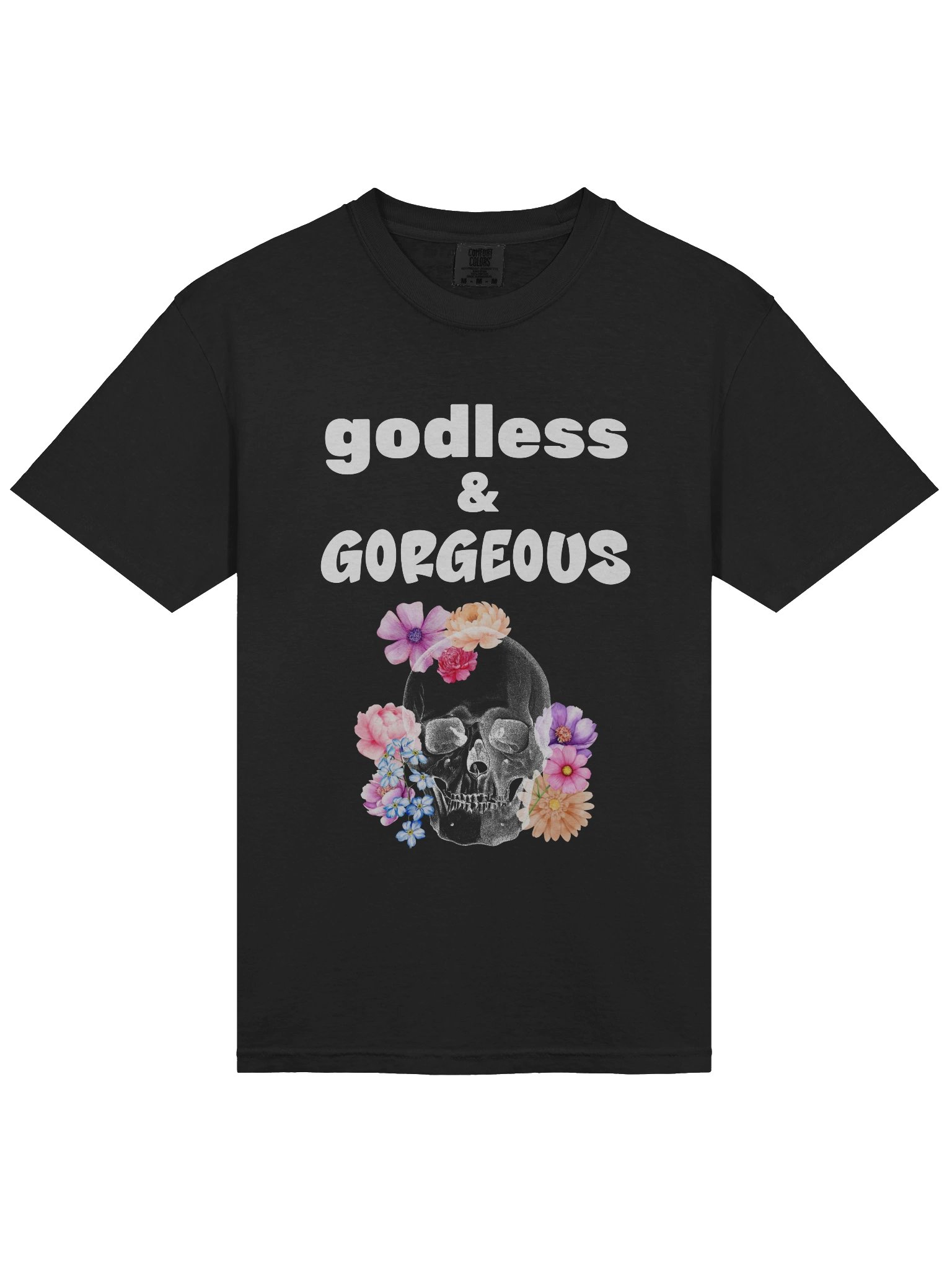 Godless & Gorgeous black heavyweight t-shirt product image (3)