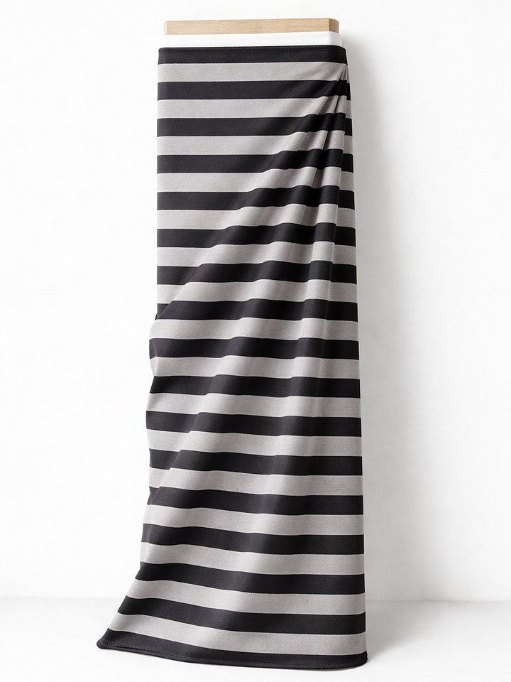 Black & Gray Stripe DBP Fabric product image (2)