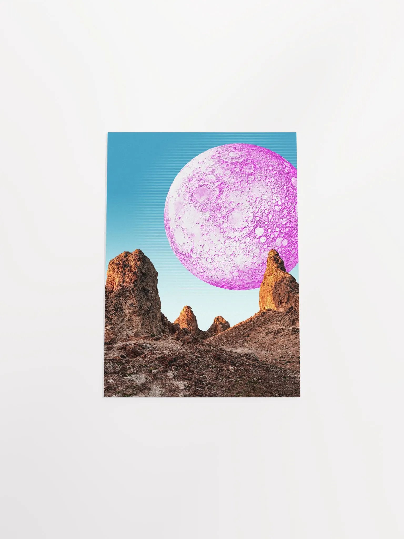 Synthwave Moon & mountain. Grand Canyon — space vintage retro collage art, 50s cosmic futuristic sci-fi collage, surreal collage art product image (9)