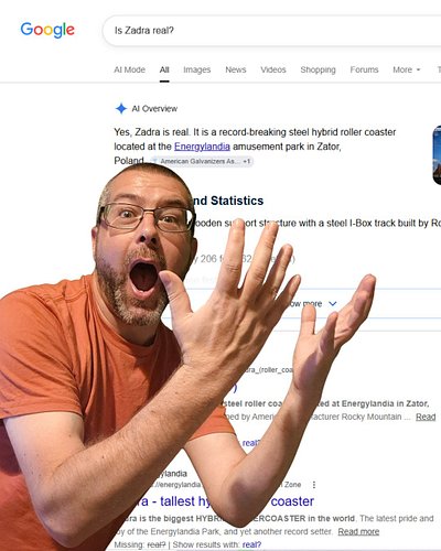 Imagine my surprise when it took around 3 seconds for a search engine to verify that a roller coaster is real and not in fact...