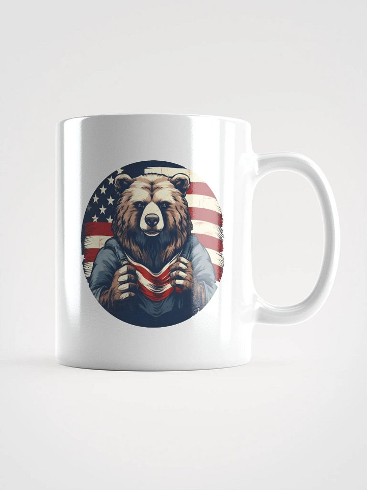 Kodiak Bear with American Flag in the background product image (1)