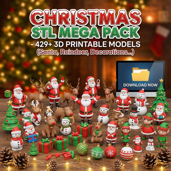 Christmas Home Decor STL Bundle – 429+ 3D Printable Holiday Models product image (1)