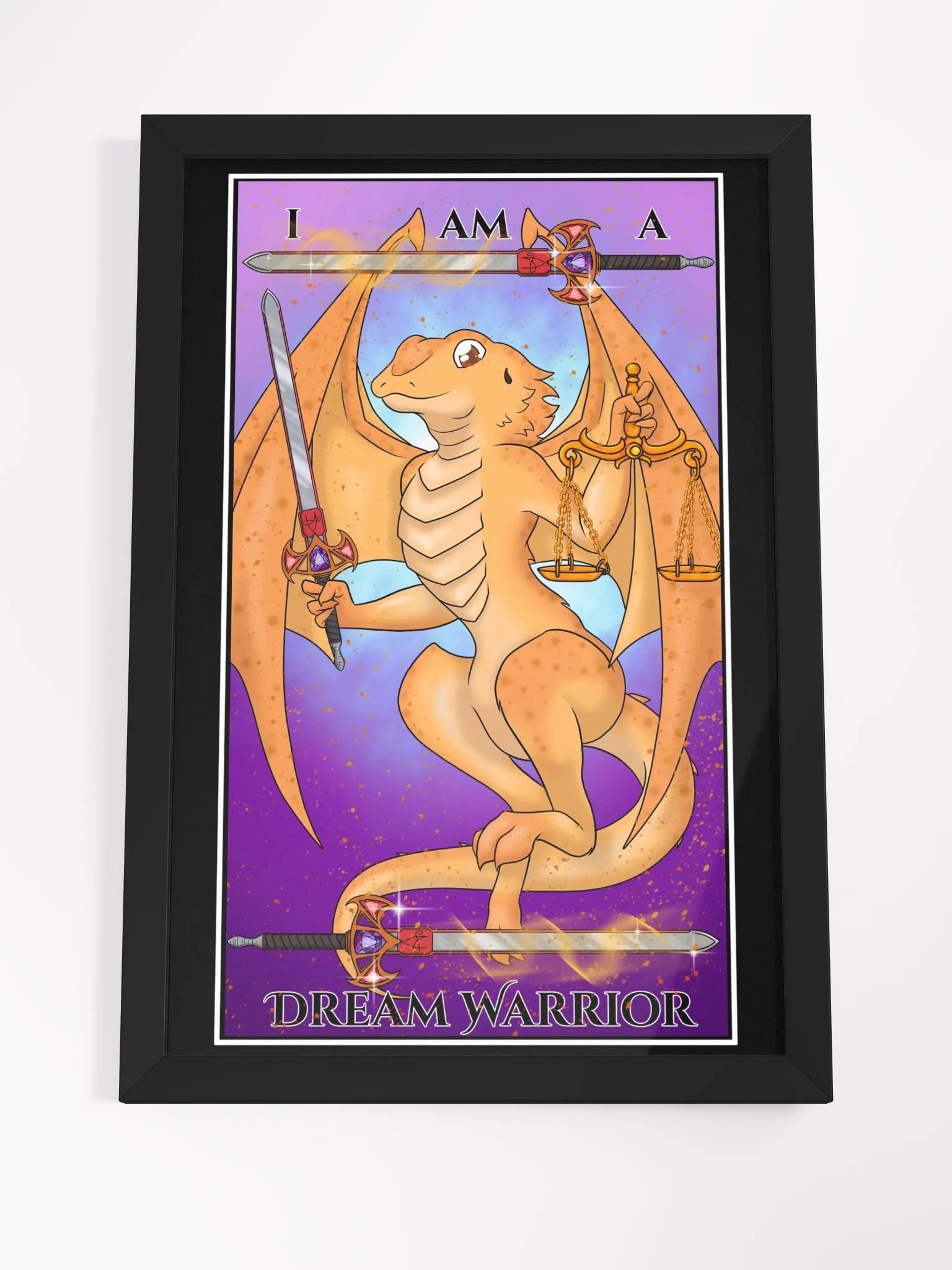 Day of the Dragon "Justice" Tarot Card Framed Poster product image (4)