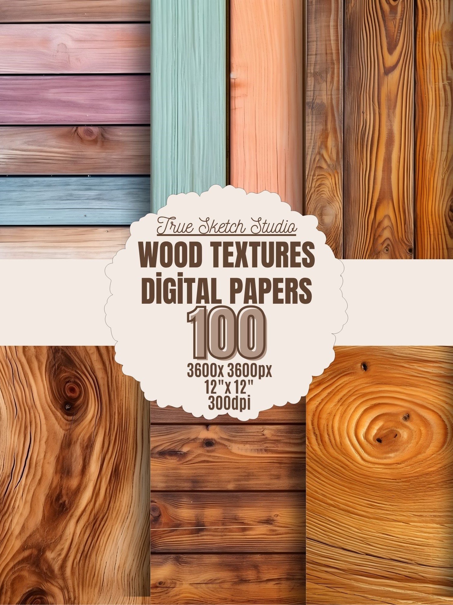 Rustic Wood Texture Digital Paper Bundle 3 product image (3)