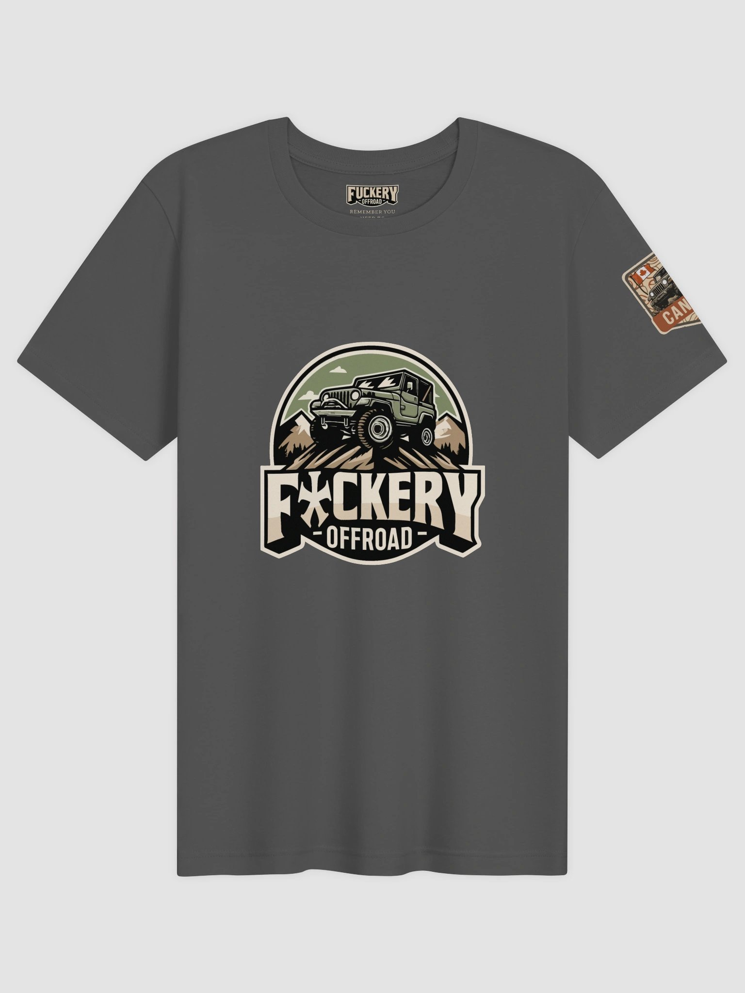 Unisex t-shirt with Fuckery Jeep Logo and Finesse Slogan (Dark colours) - Clean product image (1)