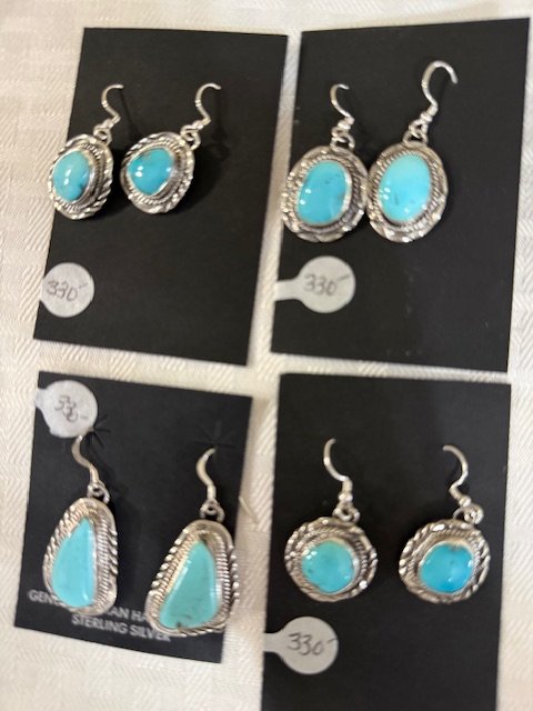Artisan Textured Dry Creek Turquoise Dangle Earrings product image (1)