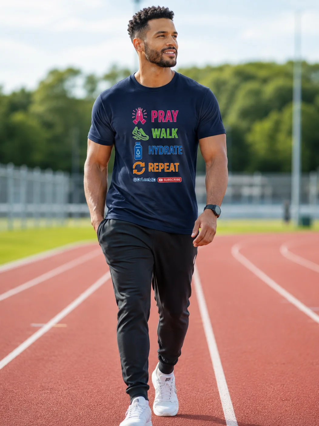 Pray Walk Hydrate Repeat — Faith & Wellness Unisex T-Shirt product image (2)