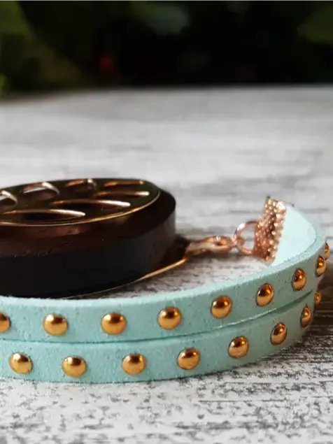 Waterfall Faux Suede Stud Bracelet | Handmade Accessory for Bellabeat Leaf Urban & Ivy product image (1)