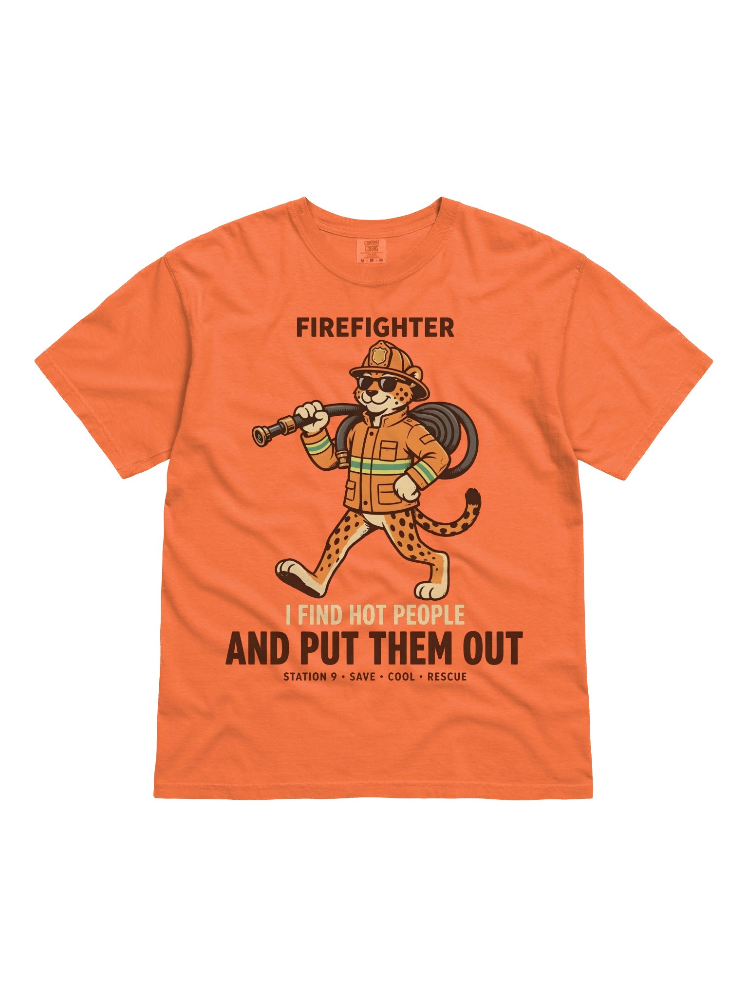 Firefighter cheetah Funny Graphic Tee product image (3)