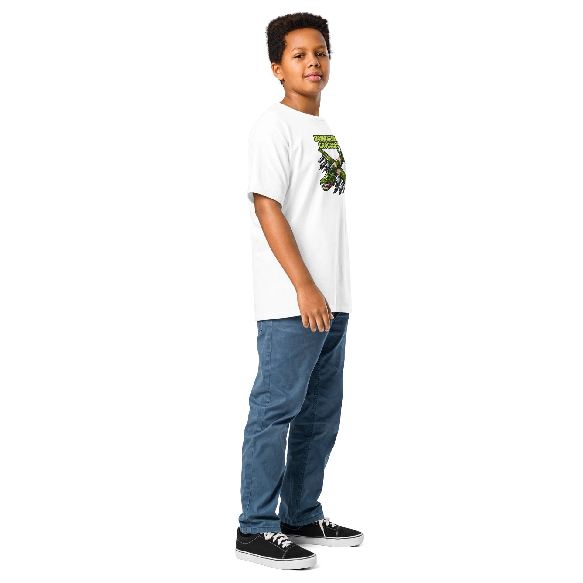 Cartoon Bombardiro Crocodilo Plane – Youth Tee product image (5)