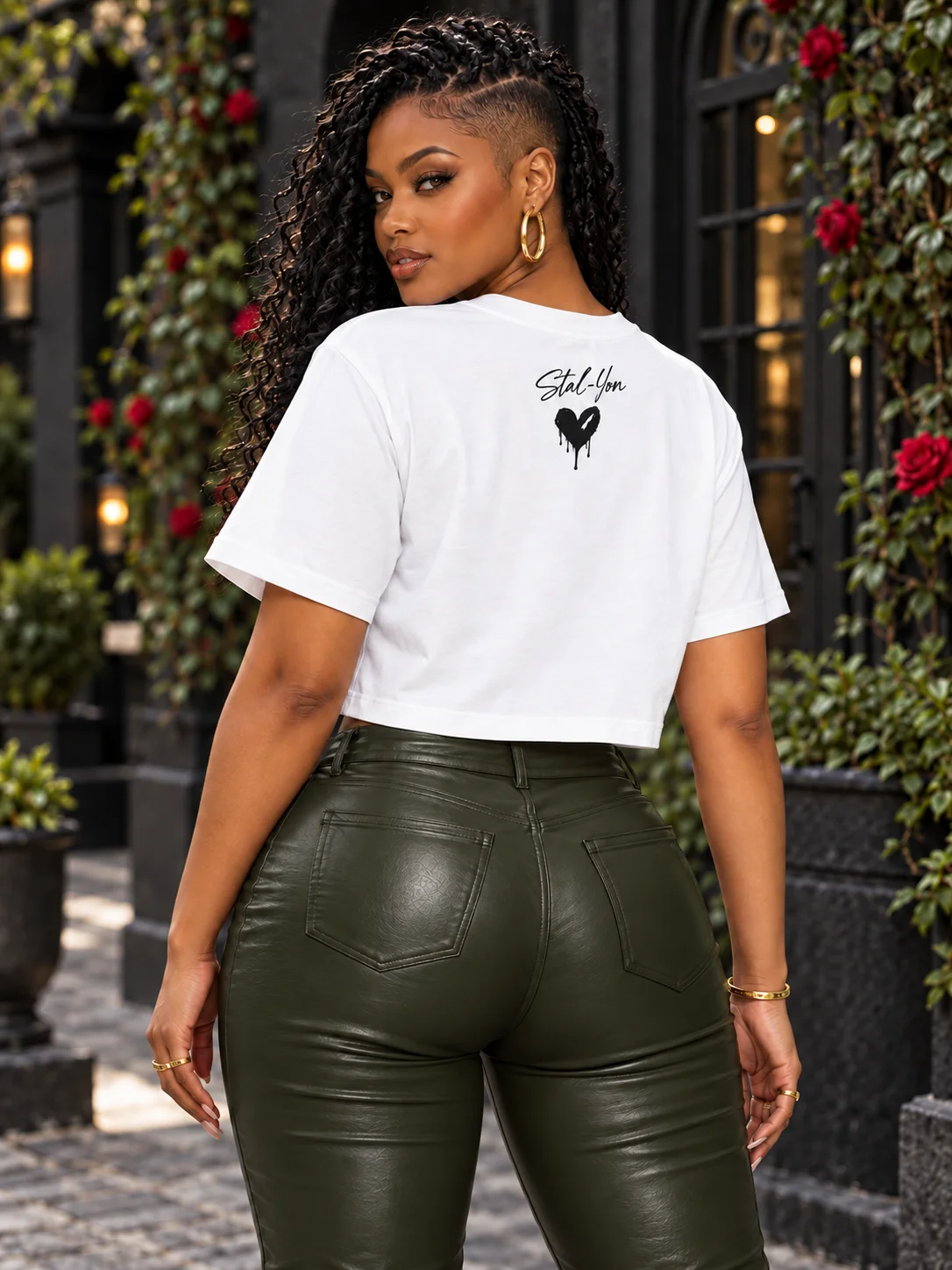 Stand Off Ish — Soft Petals, Sharp Boundaries Crop Tee - White product image (2)