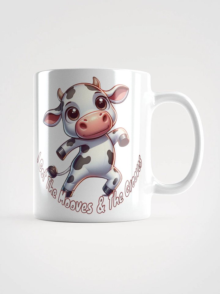 Adorable Dancing Cow Ceramic Mug - 'I Got The Mooves & The Grooves' Cute Cartoon Design product image (2)