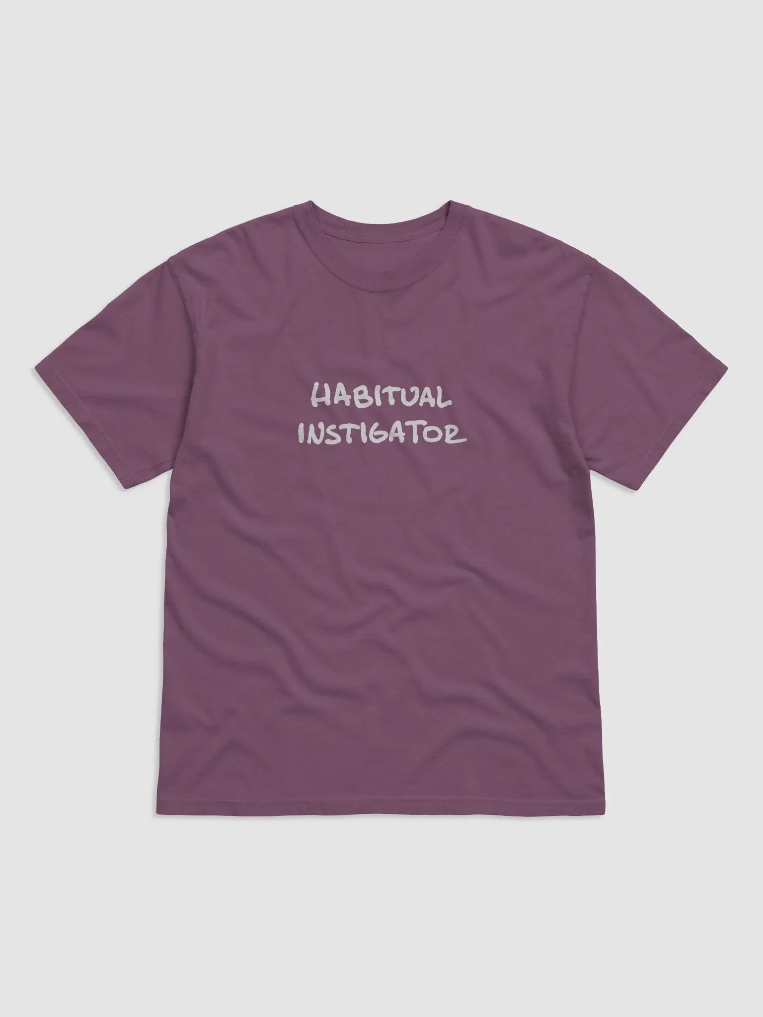 HABITUAL INSTIGATOR (white design) garment-dyed tee product image (2)