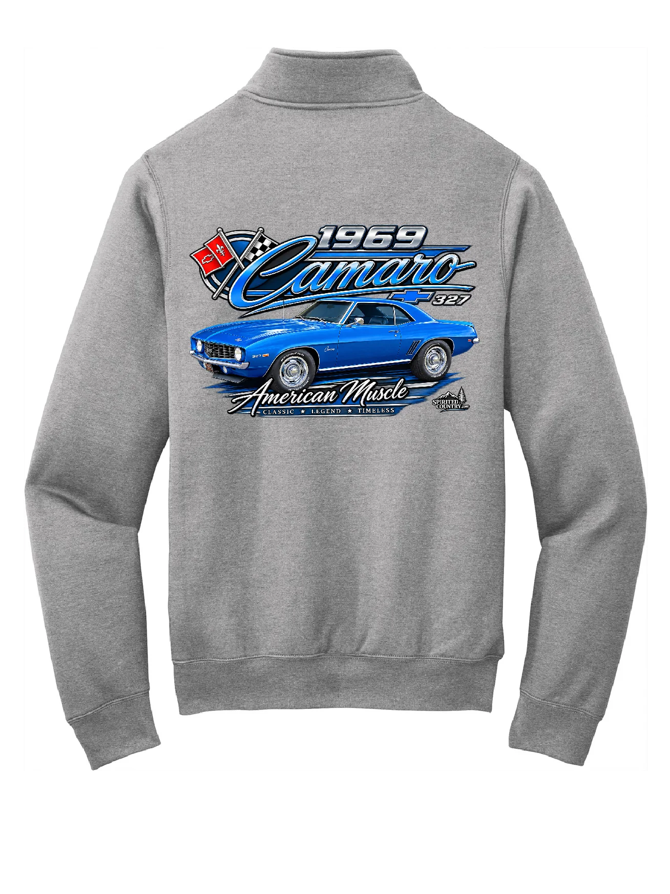 1969 CAMARO ON A PORT AND CO 1/4 ZIP SWEATSHIRT product image (1)