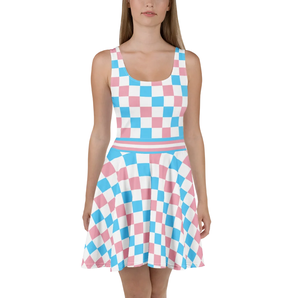 Trans Checkered Skater Dress product image (3)