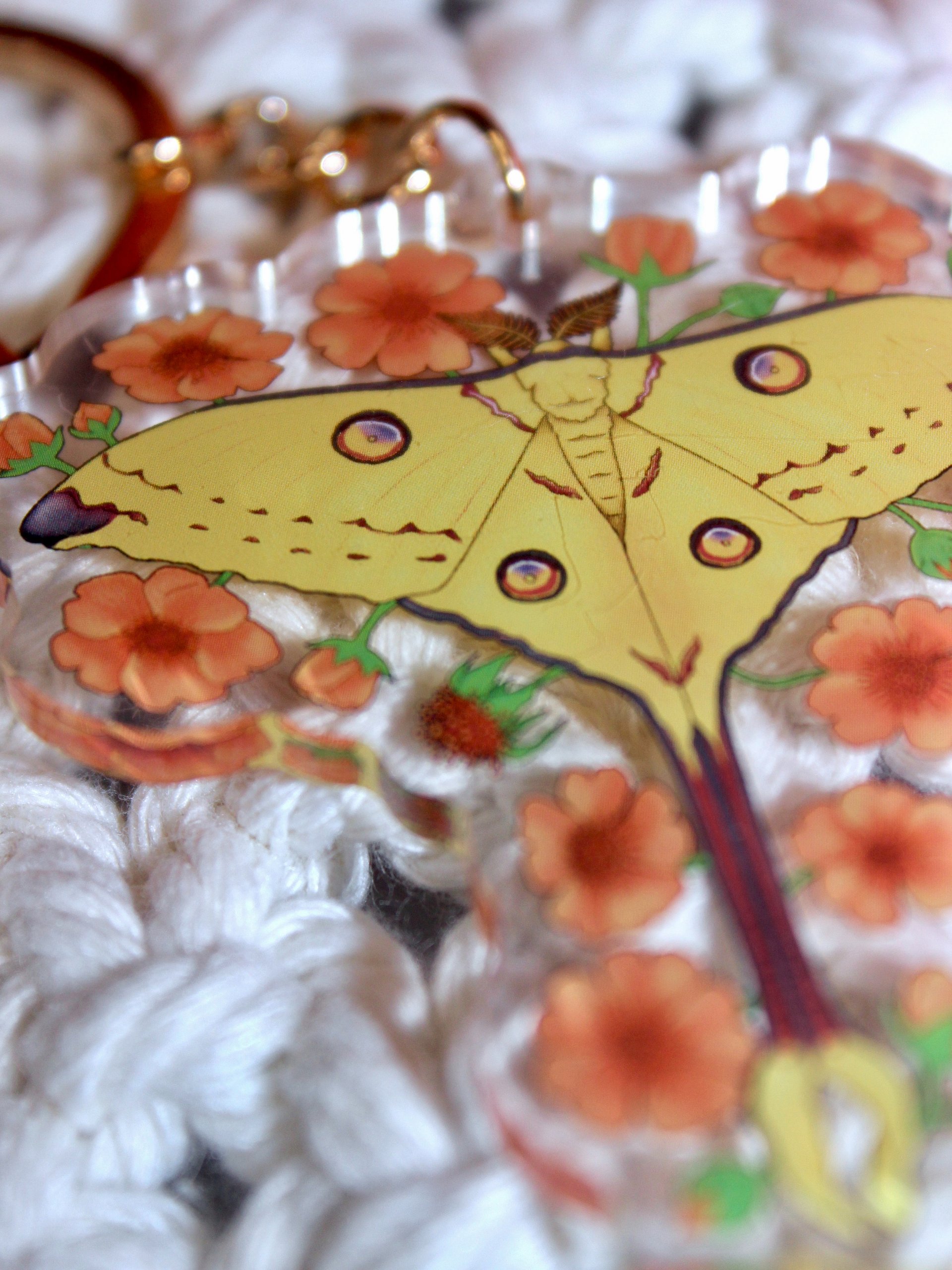 Floral Comet Moth Acrylic Keychain product image (2)