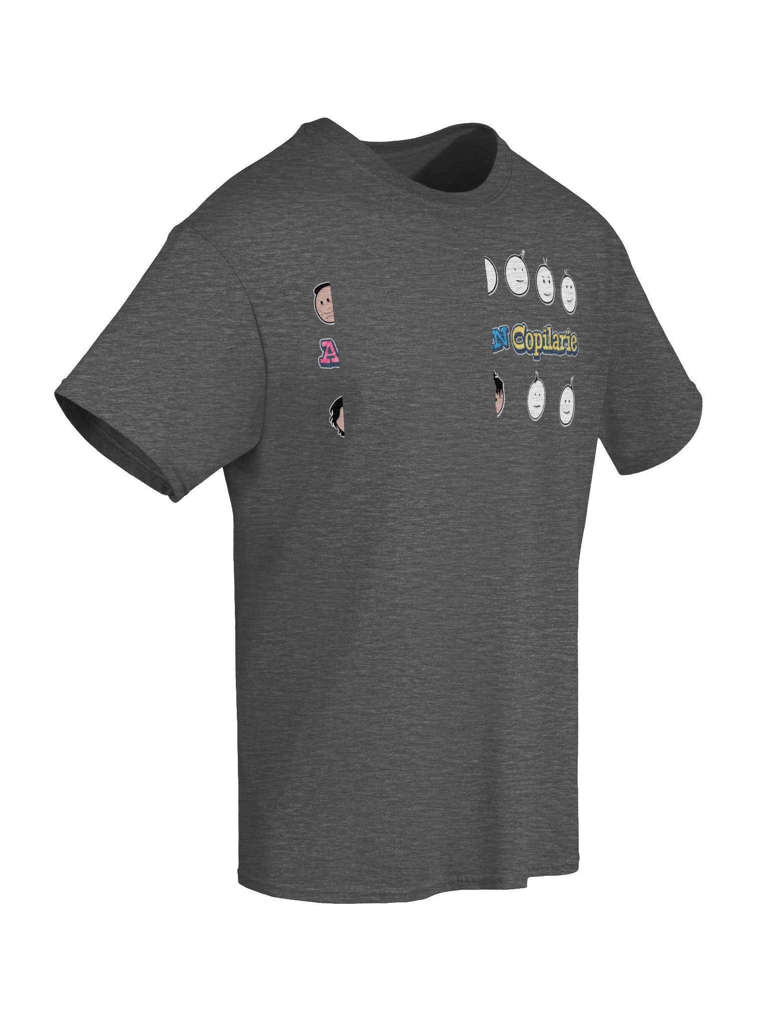 👕 Tricou Gri Cărbune Bărbați „Amintiri Din Copilărie” – Personajele product image (6)
