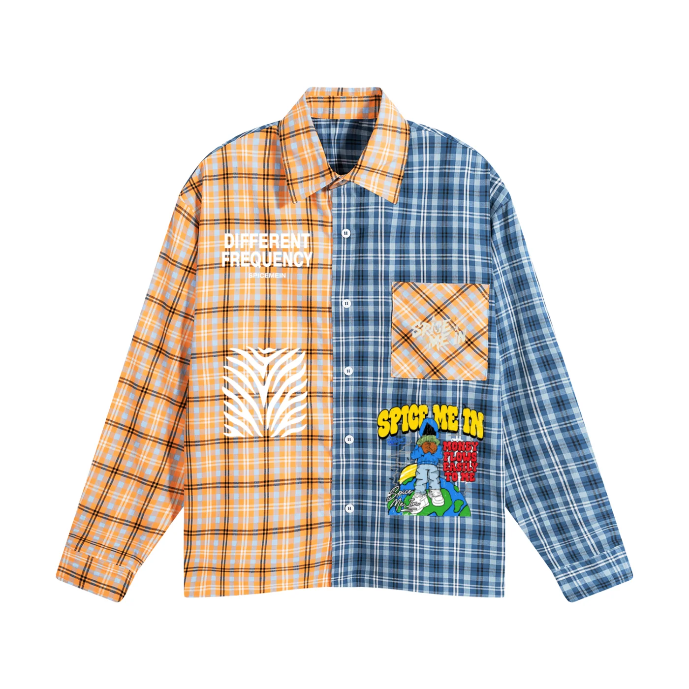 Unisex Oversized Plaid Color Block Shirt product image (3)