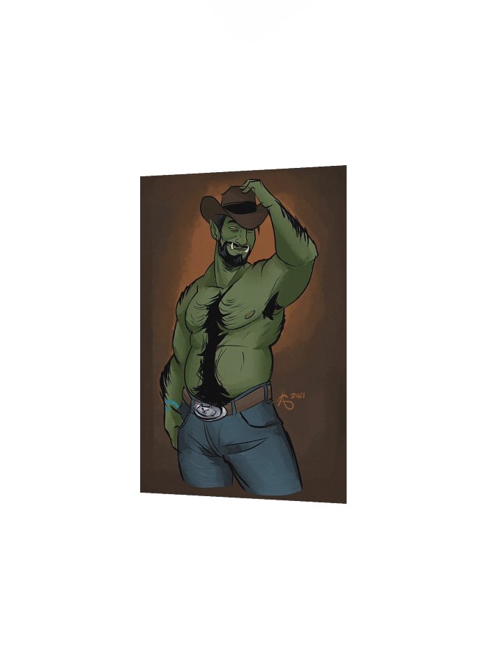 Orc Cowboy Handsome Bara Pinup Art Print product image (3)