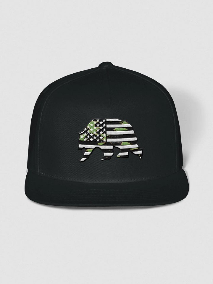 Camo Grizzy Bear Logo Flat Brim Snapback product image (1)