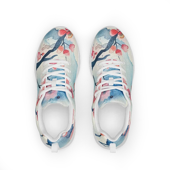 Traditional Japanese Watercolor Athletic Shoes - Pink Plum Blossom Sneakers product image (2)