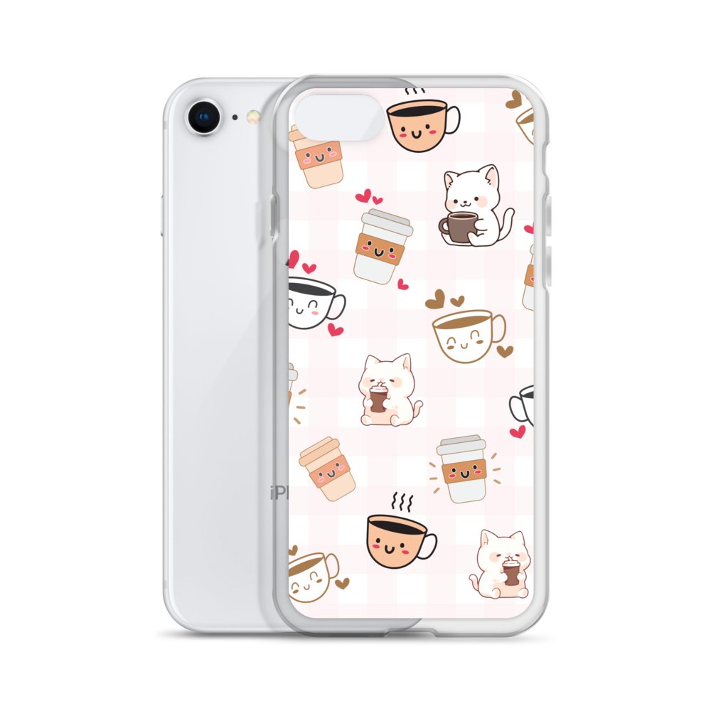 Kawaii Cat Coffee Clear iPhone Case product image (55)