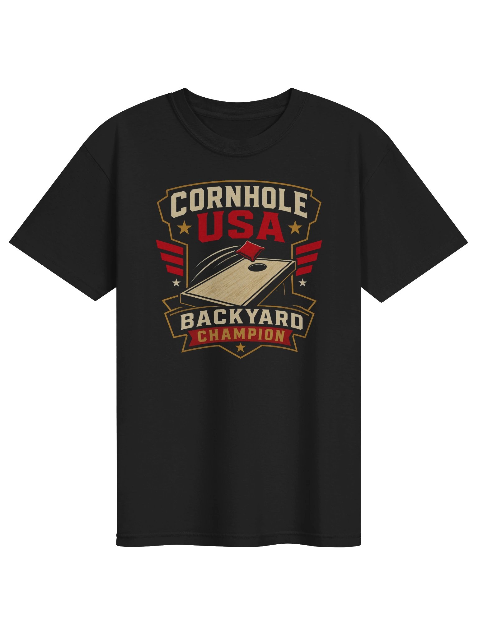 Cornhole USA T-Shirt | Bold Backyard Champion Patriotic Tee product image (1)
