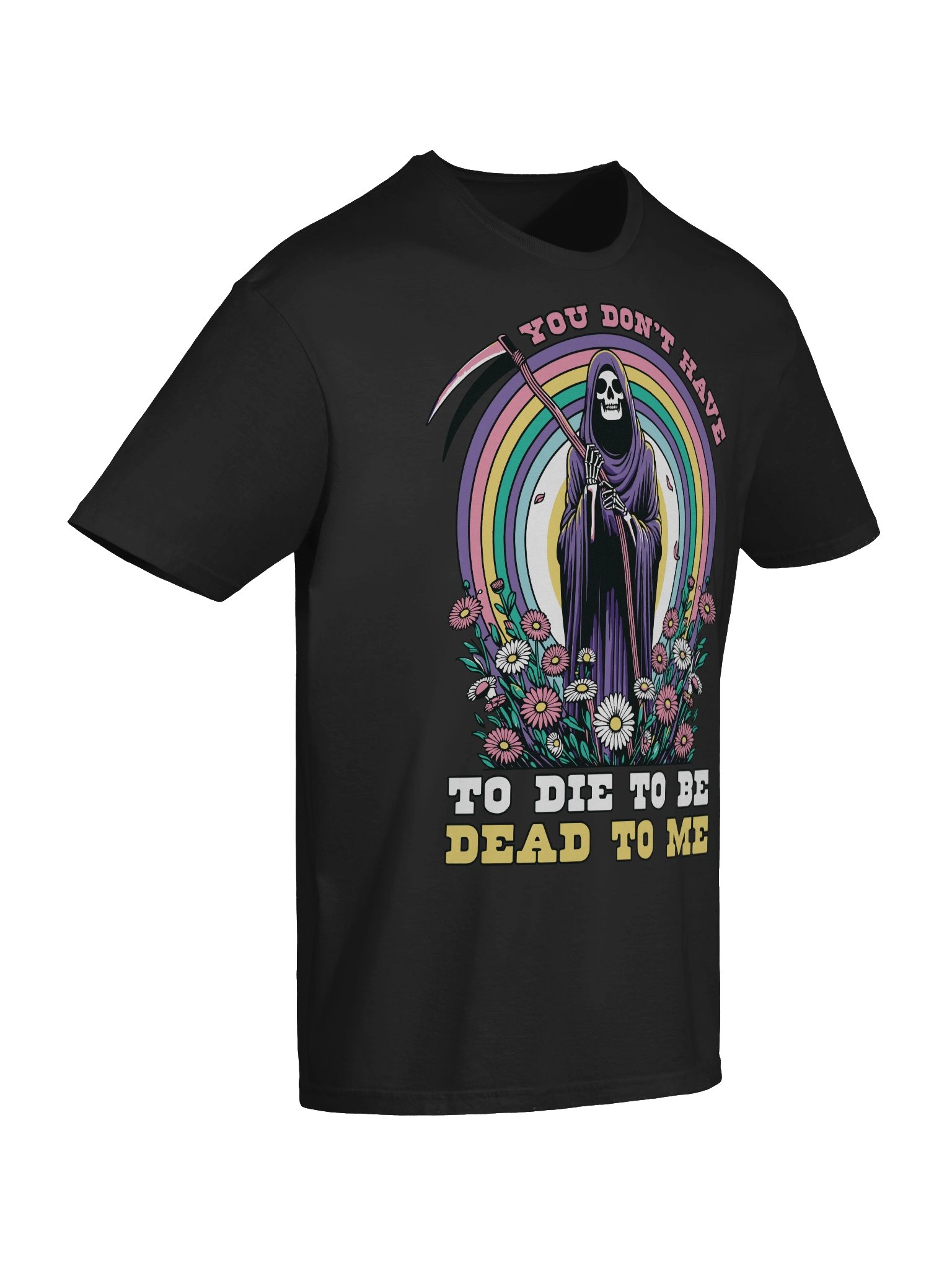 Meme – Grim Reaper Rainbow – Dead To Me – Gildan Softstyle T-Shirt product image (7)