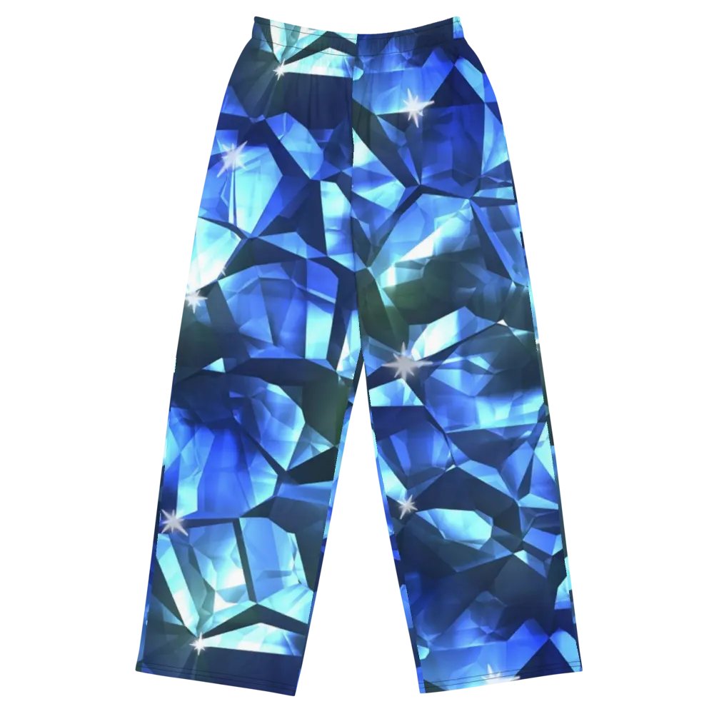 Blue Crystal Pattern Wideleg Pants product image (2)