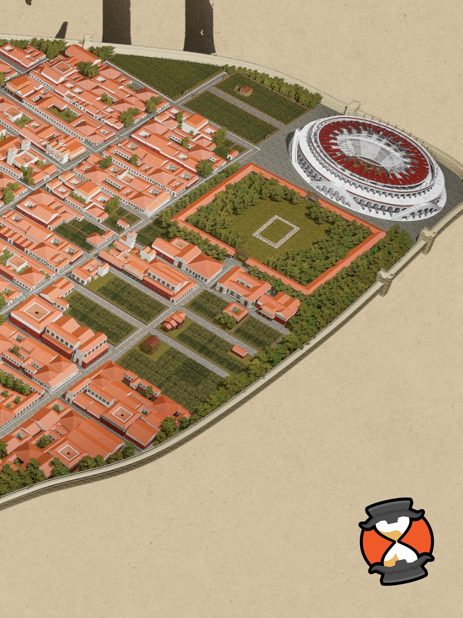 Pompeii 3D Reconstruction City View (Unframed Poster) product image (3)