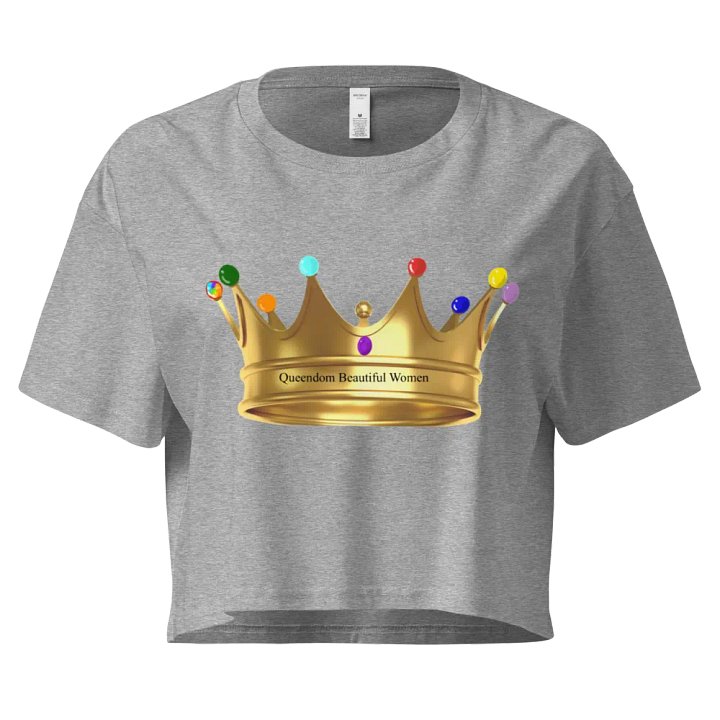 Queendom Beautiful Women Gemstone Crown Crop Tee/ Gray(TM) product image (1)