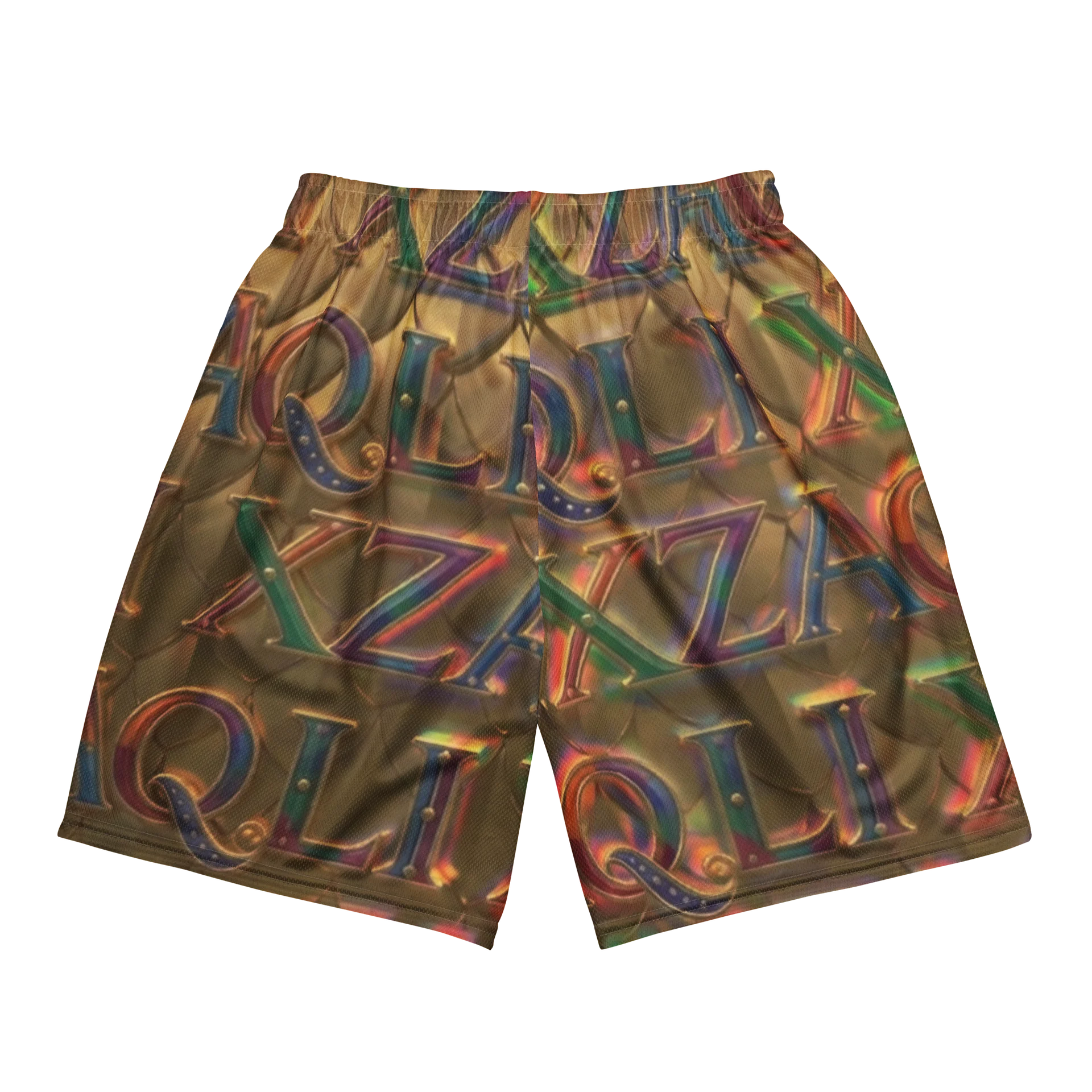 XZAQLI Men's Liquid Gold Monogram Mesh Shorts product image (4)