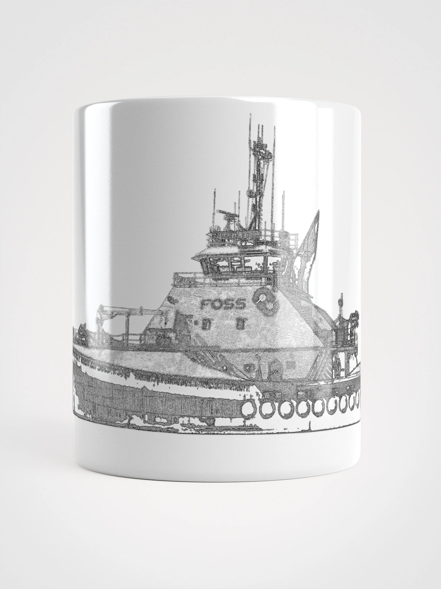 FOSS Tugboat Sketch Glossy Mug product image (16)