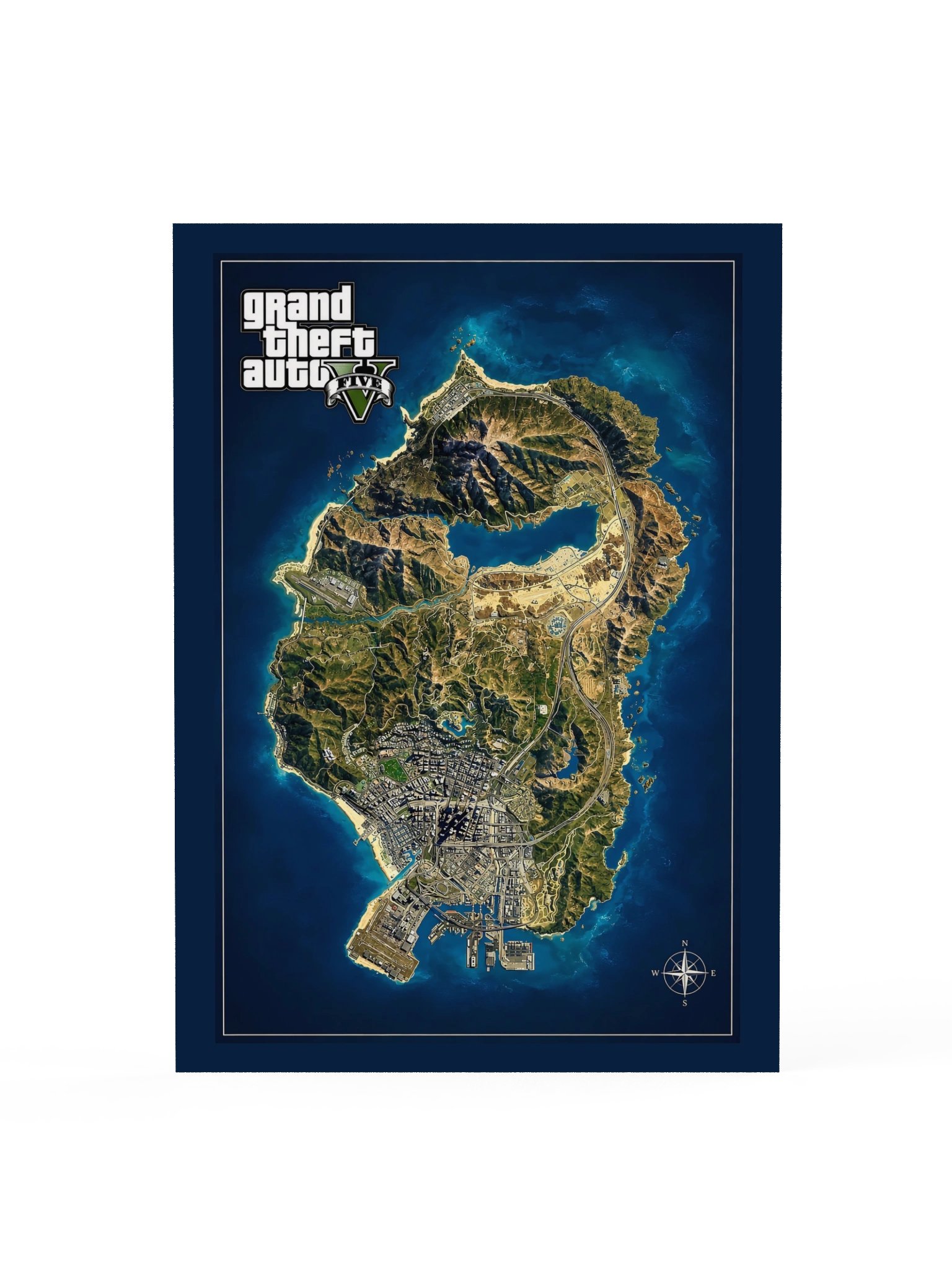 GTA V Los Santos Map Poster – Grand Theft Auto V Wall Art | Gaming Decor product image (1)