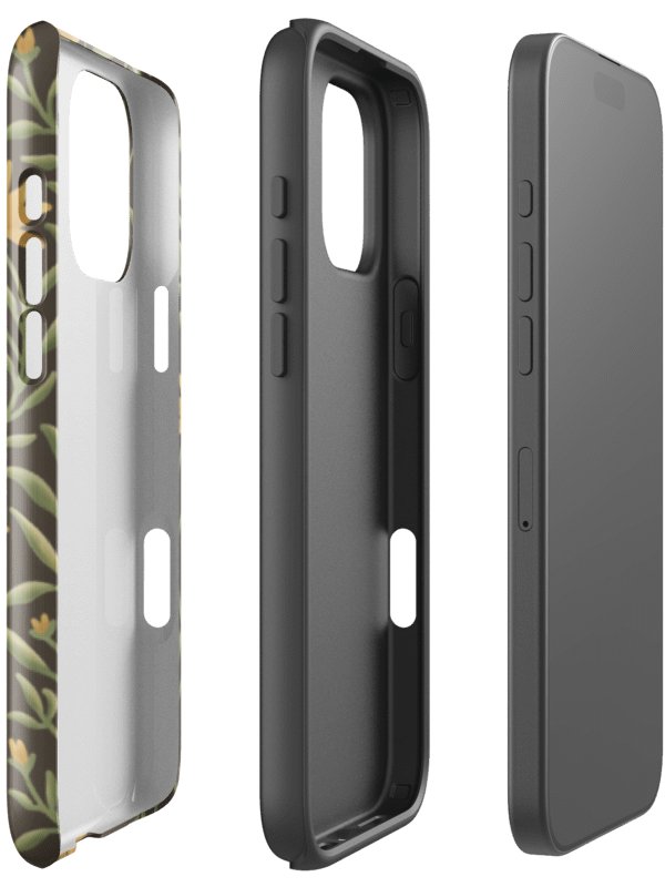 Golden field tough case for iPhone. Elegant botanical floral design on dark background product image (47)