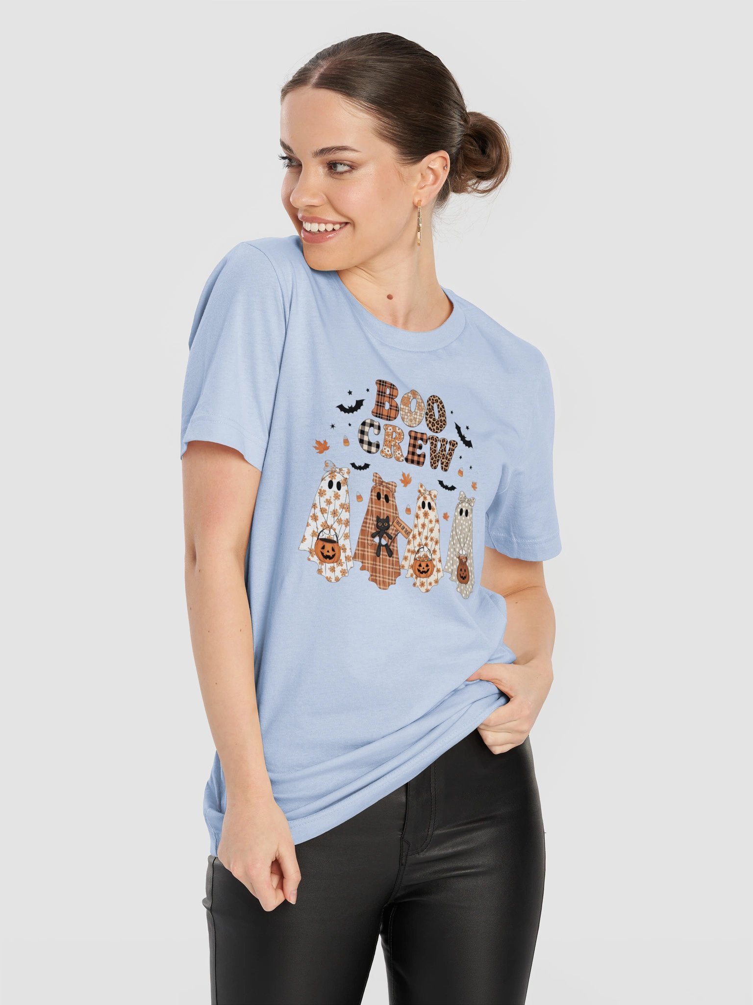 BOO Crew Halloween Ghosts T-Shirt | Cute Fall Ghosts Trick or Treat Graphic Tee product image (73)