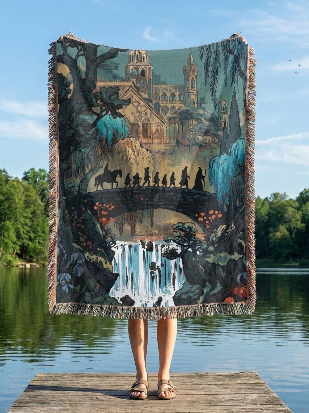 Lord of the Rings: The Fellowship at Rivendell Woven Tapestry Blanket product image (6)