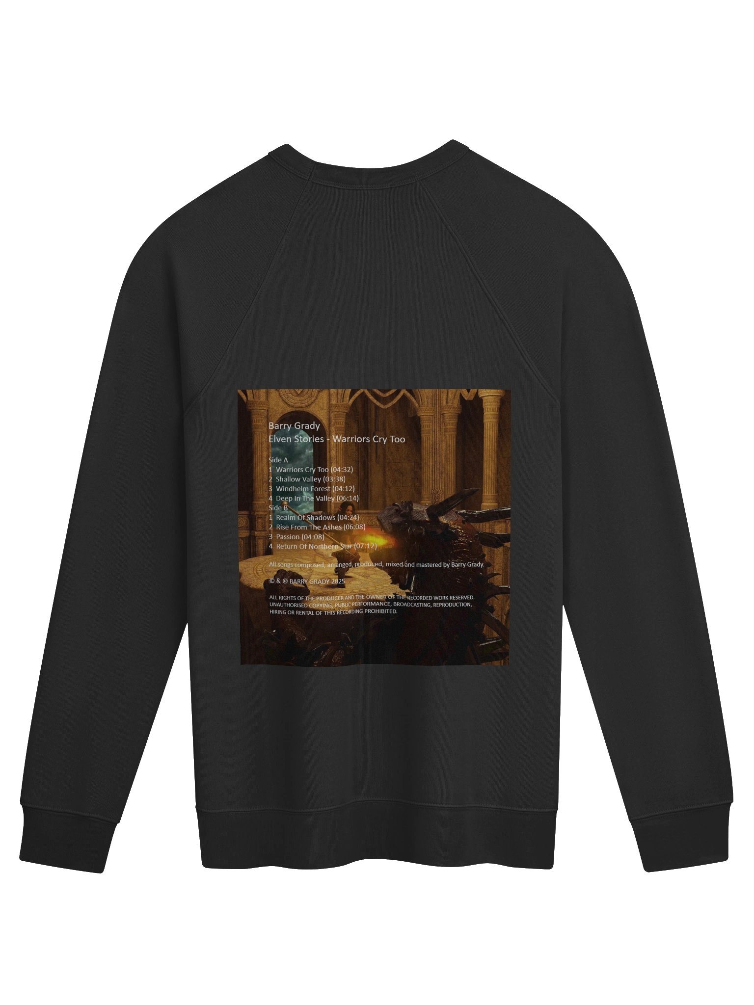 'Elven Stories - Warriors Cry Too' - Unisex Raglan Sweatshirt product image (2)