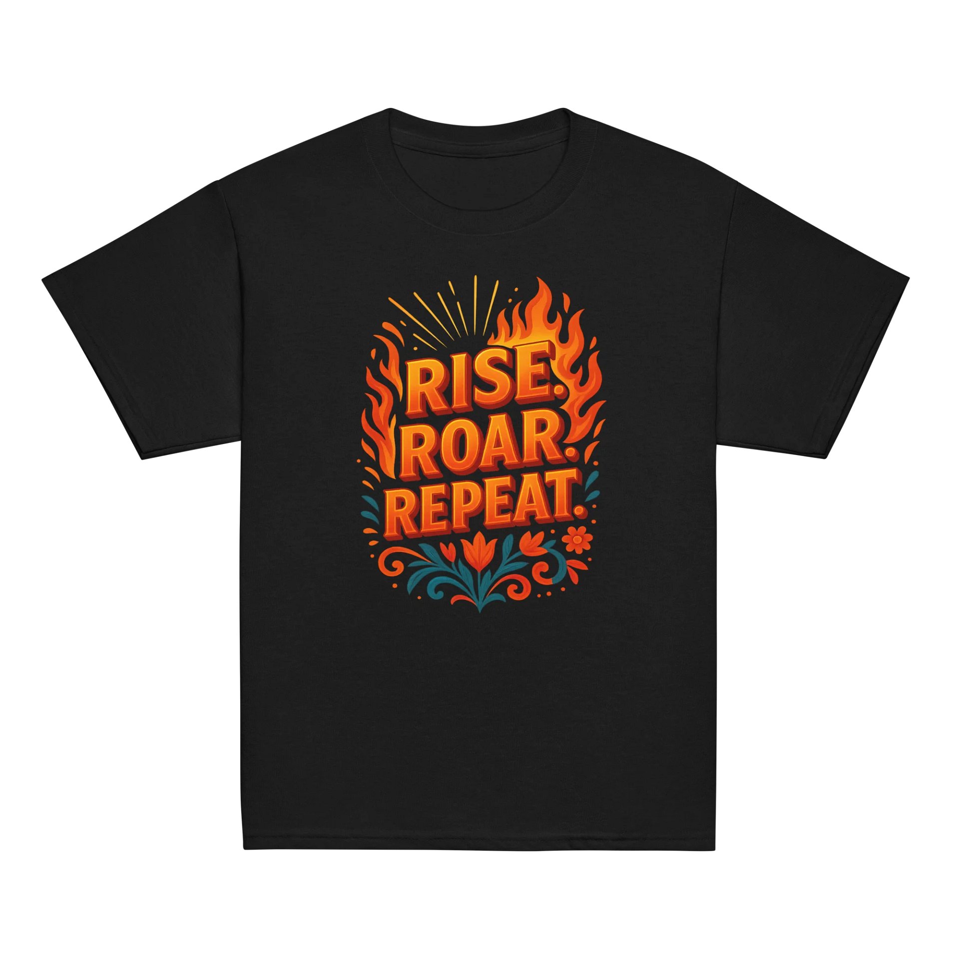 Rise. Roar. Repeat. Youth Tee – Kids’ Bold Confidence Shirt product image (5)
