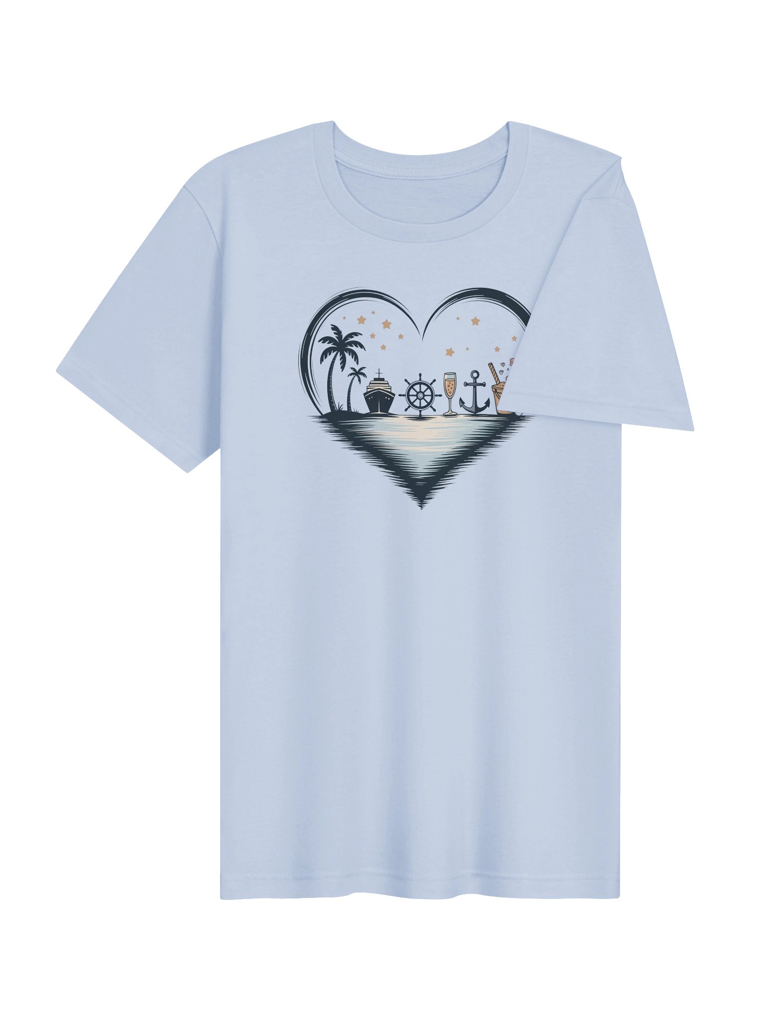Cruise Love Heart T-Shirt | Ocean Vacation & Cruise Lover Tee product image (40)