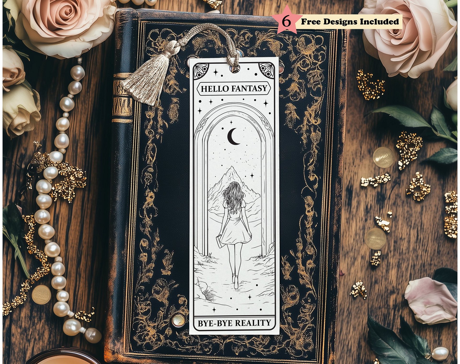 Bookmark SVG, Romantasy Celestial Bookish Book Reader, Printable Bookmarks, Bookish Bookmark, Instant Digital Download, DIY Gift for Reader product image (1)