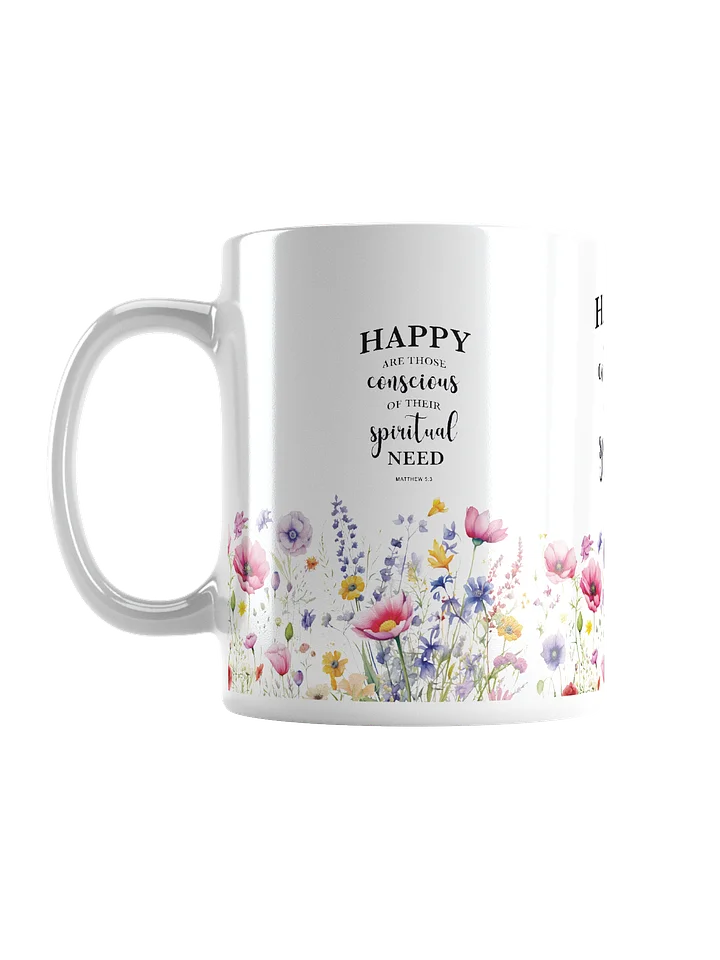 2026 Yearly Text Christian Mug – Matthew 5:3 Inspirational Floral Coffee Cup product image (2)