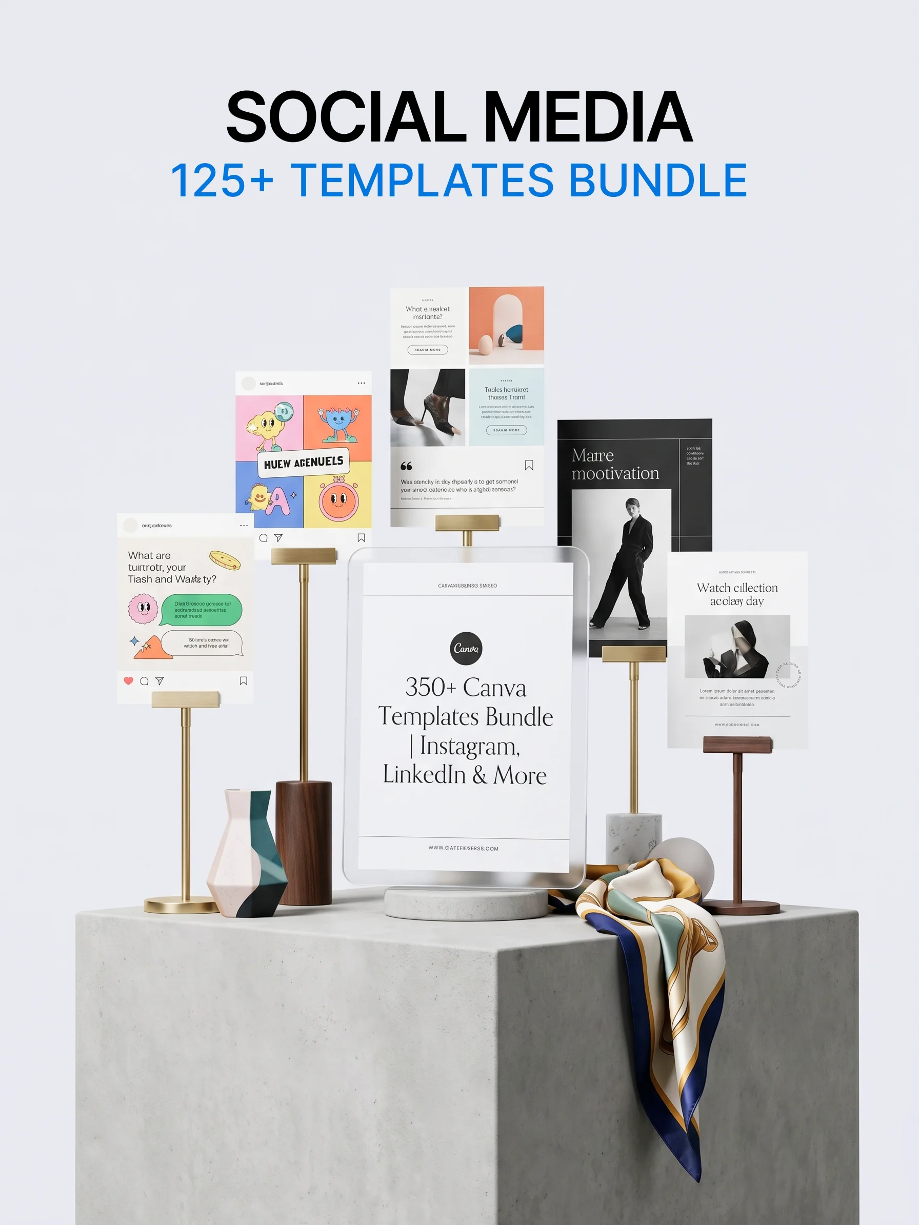 Social Media Templates Bundle | 125+ Canva Templates for Instagram, LinkedIn & More product image (1)
