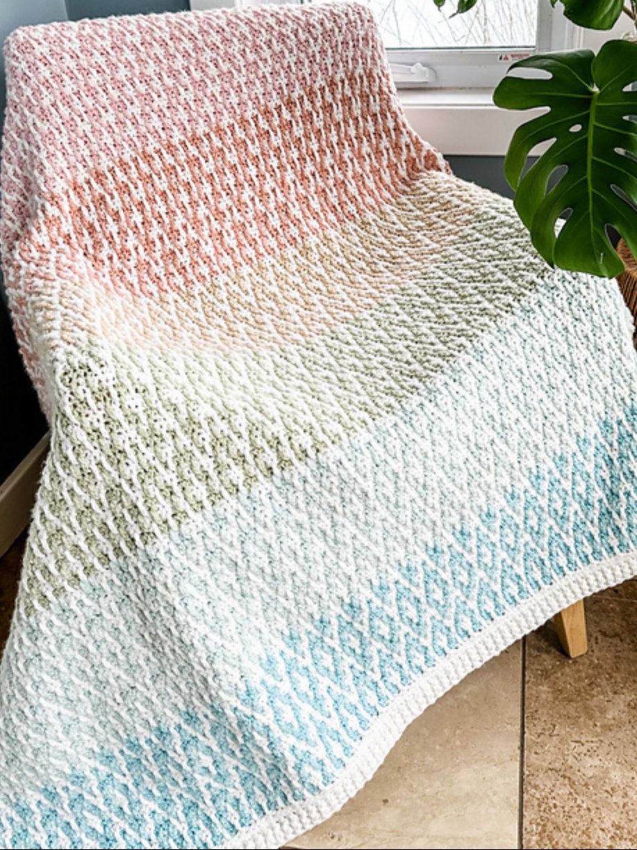 Rainbow Hugs Mosaic Blanket Crochet Pattern product image (4)