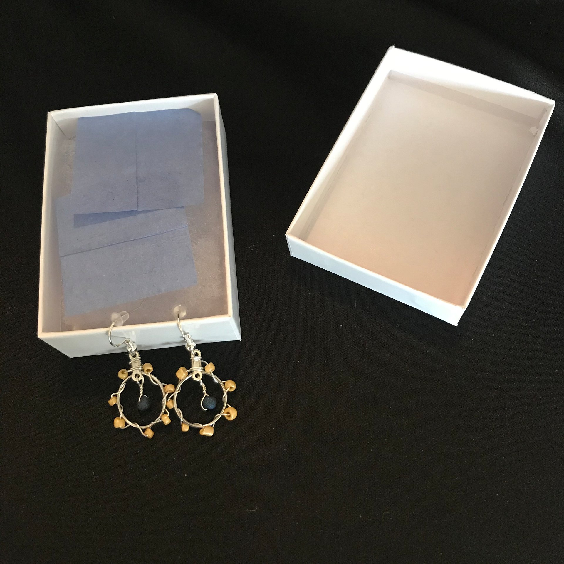 Blue and Gold Drop Earrings product image (3)