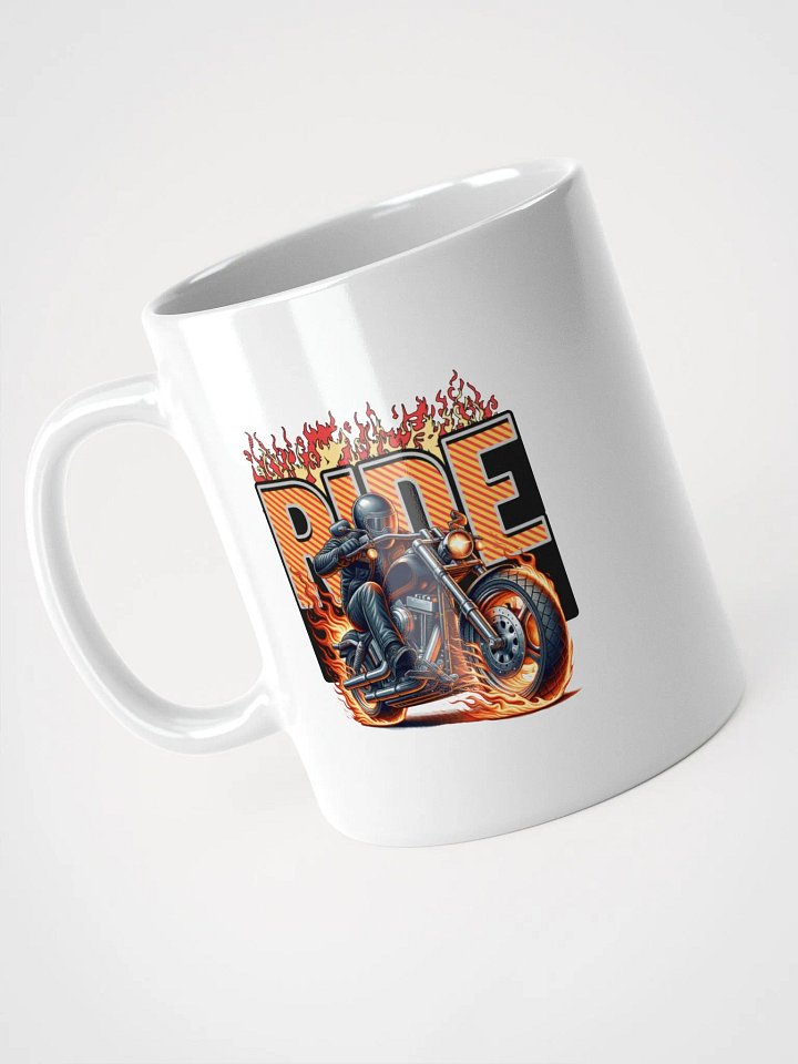 Ride Motorcycle Flaming White Mug product image (2)