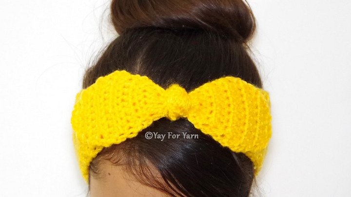 Knotted Bow Headband or Earwarmer - PDF Crochet Pattern & Video Tutorial product image (1)