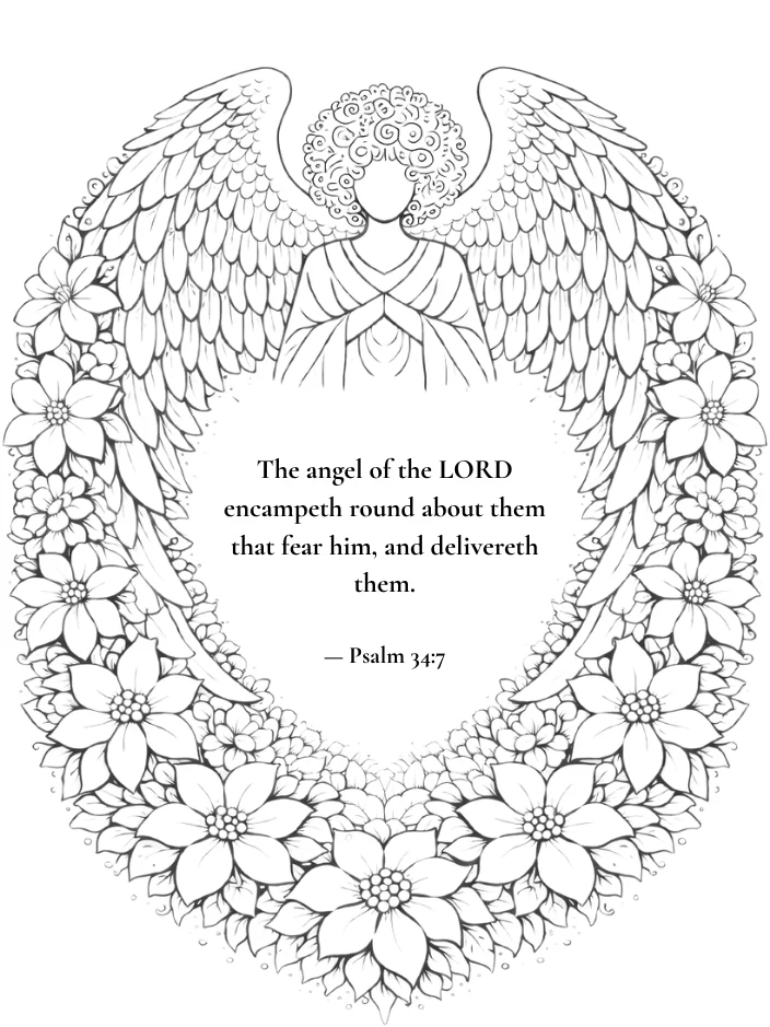 Guardian Angel Mandala Coloring Page product image (1)
