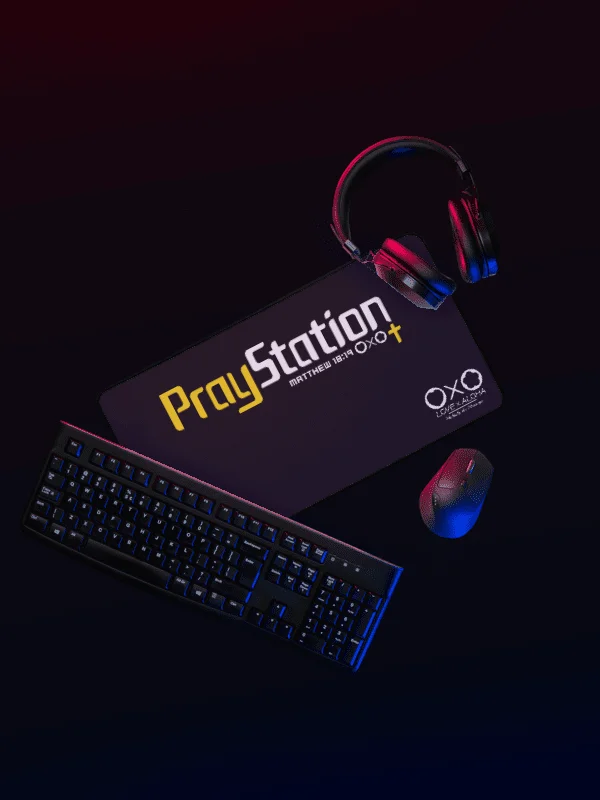 LXA PrayStation Desk Mat - Black | Love X Aloha - Faith Collection | Premium Christian Merch product image (2)